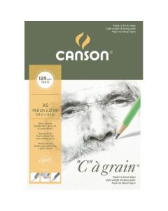 Canson C a' Grain Heavyweight Drawing Paper - Fine Grain 125 GSM A5 Poly Pack - 20 Sheets