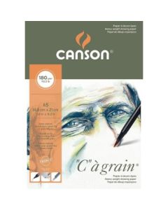 Canson C a' Grain Heavyweight Drawing Paper - Fine Grain 180 GSM A5 Poly Pack - 20 Sheets