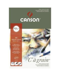 Canson C a' Grain Heavyweight Drawing Paper - Fine Grain 224 GSM A5 Poly Pack - 20 Sheets