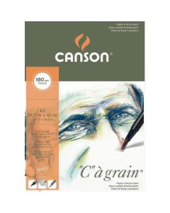 Canson C a' Grain Heavyweight Drawing Paper - Fine Grain 180 GSM A3 Poly Pack - 5 Sheets