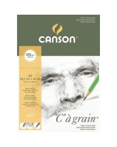 Canson C a' Grain Heavyweight Drawing Paper - Fine Grain 125 GSM A3 Poly Pack - 5 Sheets