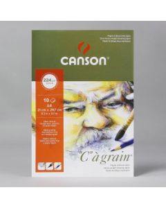 Canson C a' Grain Heavyweight Drawing Paper - Fine Grain 224 GSM A4 Poly Pack - 10 Sheets