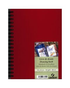 Canson Drawing Book - Fine Grain 120 GSM - 18 x 25 cm or 7.1 x 9.8'' - Red Cover Art Book of 80 Sheets