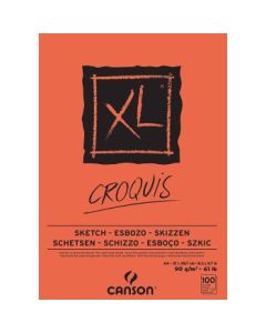 Canson XL Croquis - Drawing & Sketching Paper - 90 GSM A4 (21x 29.7 cm or 8.3 x 11.7'') - Pad of 100 Light Grain Sheets