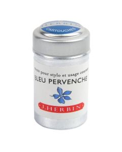 J. Herbin Fountain Pen Ink Cartridges - Bleu Pervenche (Periwinkle Blue) - Tin Box of 6