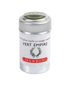 J. Herbin Fountain Pen Ink Cartridges - Vert Empire (Empire Green) - Tin Box of 6