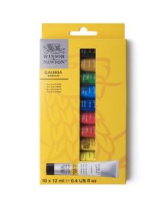 Winsor & Newton Galeria Acrylic Colour - Access Set of 10 Tubes x 12 ML