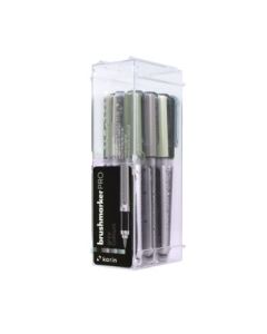 Karin Brushmarker PRO - Water-Based - Brush Tip - Grey Colours - 12 Colours