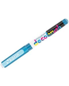 Karin Pigment DecoBrush Acrylic Marker - Brush Tip - Azure (300U)