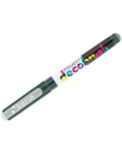 Karin Pigment DecoBrush Acrylic Marker - Brush Tip - Olive Black (343U)