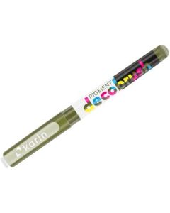 Karin Pigment DecoBrush Acrylic Marker - Brush Tip - Olive Green (371U)