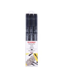 Snowman Drawing, Zentangle & Manga Pens - Black - 0.1 - Pack of 3