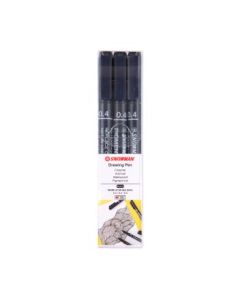 Snowman Drawing, Zentangle & Manga Pens - Black - 0.4 - Pack of 3