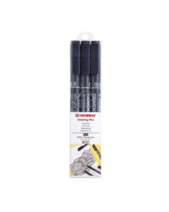 Snowman Drawing, Zentangle & Manga Pens - Black - 0.5 - Pack of 3