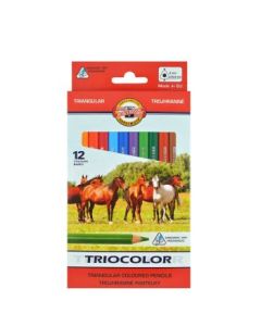 Koh-I-Noor Triocolor Artist's Quality Coloured Pencils - Set of 12 - Magnum Tricolour