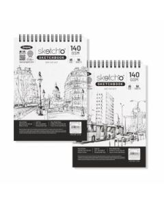 Anupam SketchO Sketch Book A5 (5.8 x 8.3") 140 GSM Medium Grain Natural Shade Cartridge Paper, WireO Bound of 50 Sheets