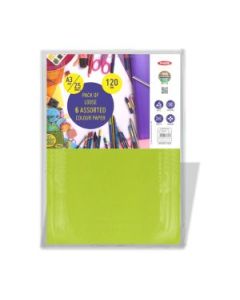 Anupam Coloured Paper A3 120 GSM, Polypack of 6 Assorted Colours 25 Sheets