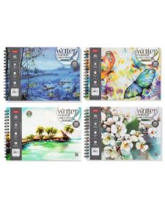 Anupam Professional Watercolour Paper A4 Natural White Cold Press 200 GSM Paper, Wire-O Book of 20 Sheets