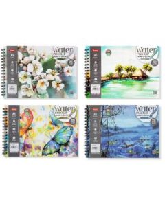 Anupam Professional Watercolour Paper A5 Natural White Cold Press 200 GSM Paper, Wire-O Book of 20 Sheets