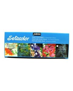 Pebeo Setacolor Light Glitter Fabrics - Set of 10 Assorted 45 ML Bottles