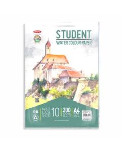 Anupam Student Watercolour Natural Shade A4 200 GSM, Fine Grain, Polypack of 10 Sheets