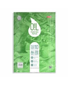 Anupam Oil Painting Paper A4 250 GSM Linen Emboss Natural White Paper, Polypack of 10 Sheets