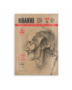 Anupam Khakhi Kraft Sketching Paper A4 180 GSM Rough Texture, Polypack of 15 Sheets