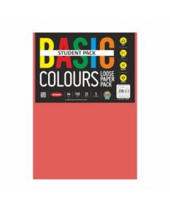 Anupam Basic Colour Paper Student Pack A4 160 GSM, Polypack of 5 Assorted Colours 25 Sheets