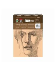 Anupam Cartridge Drawing Paper Sepia Beige Toned A5 140 GSM Optimal Coarse Texture, WireO Bound of 100 Sheets