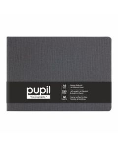 Anupam Pupil Watercolour Black Toned Paper A6 250 GSM Cold Press, Hard Bound with Canvas Textured Cover of 60 Pages