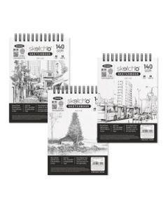 Anupam SketchO Sketch Book A6 (4 x 6") 140 GSM Medium Grain Natural Shade Cartridge Paper, WireO Bound of 50 Sheets