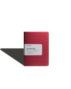 Zequenz Classic 360 - Air Collection - Hard-Bound Soft Red Cover - Dot Grid A5 (14.5 x 21 cm) - White Premium Paper - 70 GSM - Notebook of 200 Sheets