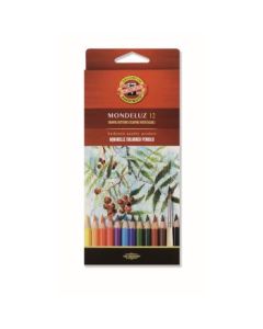 Koh-I-Noor Mondeluz Artist's Water Soluble Coloured Pencils - Assorted - Set of 12 in Card Box