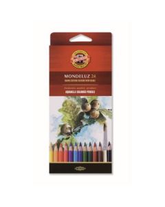 Koh-I-Noor Mondeluz Artist's Water Soluble Coloured Pencils - Assorted - Set of 24 in Card Box