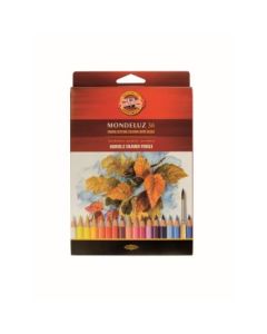 Koh-I-Noor Mondeluz Artist's Water Soluble Coloured Pencils - Assorted - Set of 36 in Card Box