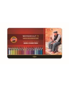 Koh-I-Noor Mondeluz Artist's Water Soluble Coloured Pencils - Assorted - Set of 72 in Tin Box