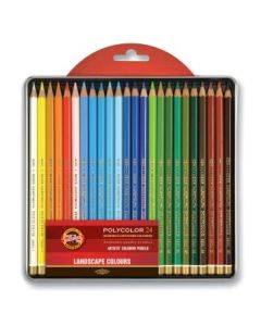 Koh-I-Noor Polycolor Artist's Coloured Pencils - Portrait - Set of 24 in Tin Box