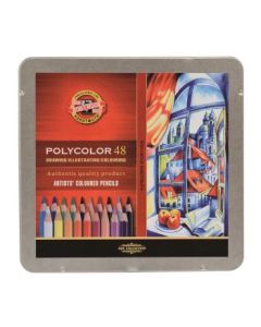 Koh-I-Noor Polycolor Artist's Coloured Pencils - Assorted - Set of 48 in Tin Box