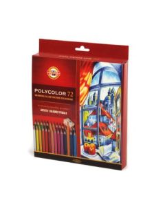 Koh-I-Noor Polycolor Artist's Coloured Pencils - Assorted - Set of 72 In Cardboard Case