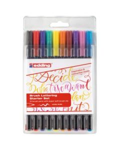 Edding 1340 Fiber Tip Brush Pens - Wallet of 10 Colours