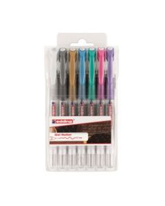 Edding 2185 Gel Ink - Rollerball Pen - 0.7 MM - Set of 5 - Metallic Colours with White