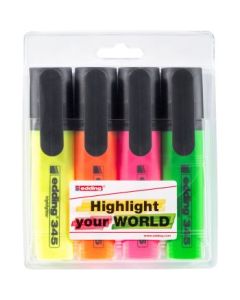 Edding 345 Highlighter Pen - Assorted Set of 4