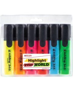 Edding 345 Highlighter Pen - Assorted Set of 6