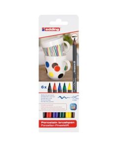 Edding Porcelain Brush Pen (1 - 4 MM) - Set of 6 - Family Colours