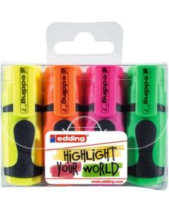 Edding 7 Mini Highlighter Pen - Assorted Set of 4