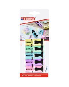 Edding 7 Mini Highlighter Pen - Blister Pack of 5 - Pastel Colours