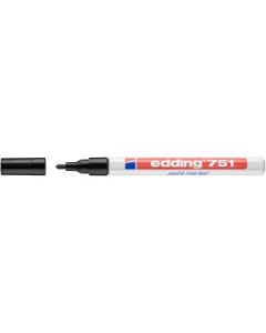 Edding 751 Gloss Paint Marker - Black (001) Medium - Round Nib (1 - 2 MM)