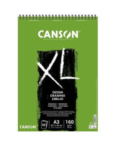 Canson XL Dessin - Drawing & Sketching Paper - 160 GSM A3 (29.7x 42 cm or 11.7 x 16.5'') - Album of 50 Light Grain Sheets