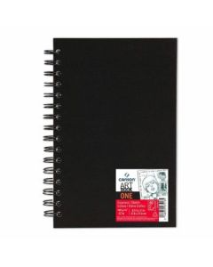 Canson One Art Book - Fine Grain 100 GSM - A6 (10.2 x 15.2 cm or 4 x 6") - Spiral-Bound - 80 Sheets