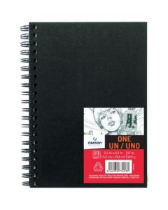 Canson One Art Book - Fine Grain 100 GSM - A5 (14 x 21.6 cm or 5.5 x 8.5") - Spiral-Bound - 80 Sheets